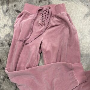 NWOT women’s suede pink joggers/sweatpants